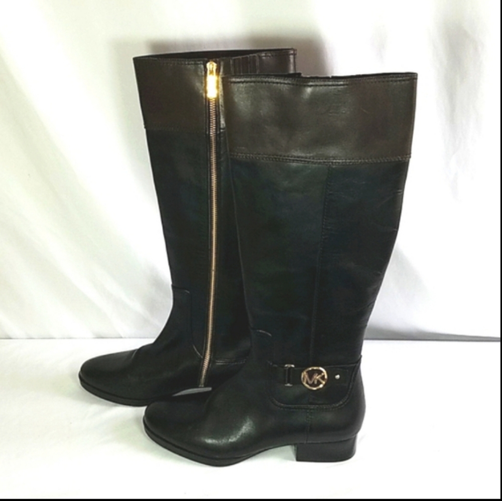 Michael Kor Braden Women's Two Tone Leather Riding Boots Size 8M